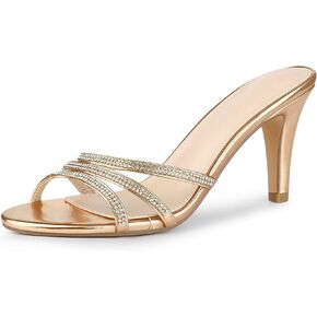 Allegra K Women's Rhinestone Strappy Heel Mules in Kuwait