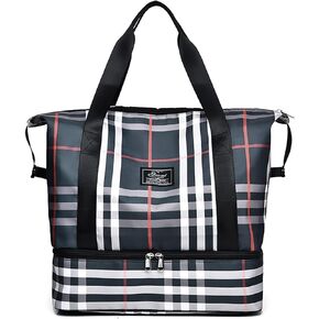 حقيبة سفر من القماش الخشن للنساء في عطلة نهاية الأسبوع يمكن حملها طوال الليل حقيبة رياضية للجيم مع جيب مبلل وحجرة أحذية يمكن حملها على حقيبة حمل مع أكمام ترولي للسفر وصالة الألعاب الرياضية واليوجا والتخييم المدرسي (طباعة البقرة) in Kuwait