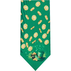Jacob Alexander Men's Happy Saint Patrick's Day Golden Coins Leprechaun Hat Regular Length Neck Tie - Green Yellow