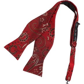 Dan Smith Bowtie Pink Yellow Mens Microfibers Formal Self Tie Bowtie Self-Tied Bowtie Orange Red
