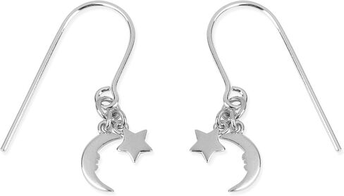 Boma Jewelry Sterling Silver Moon & Star Charm Dangle Earrings in Saudi Arabia