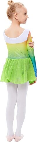 LIONJIE ثياب الجمباز للفتيات الصغيرات بأكمام طويلة من الألماس اللامع مع تنورة توتو لرقص الباليه in Kuwait