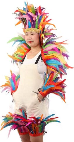 QI@XIA Feather Shoulder Shawl 1 Pair of Wrist Cuffs and Leg Cuff 1 Headpiece Carnival Halloween Costume Accessory Mardi gras in Saudi Arabia