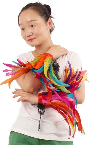 QI@XIA Feather Shoulder Shawl 1 Pair of Wrist Cuffs and Leg Cuff 1 Headpiece Carnival Halloween Costume Accessory Mardi gras in Saudi Arabia