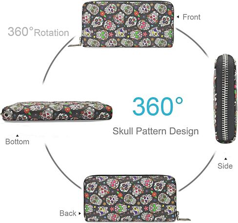 Cow Print Wallets for Women Cow Pattern PU Leather Zipper Long Purse with Removable Wristlet Cellphone Credit Card Money Holder Clutch Wallet in Saudi Arabia