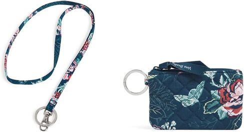Vera Bradley Lanyard، محفظة نسائية بسحاب من القطن المعاد تدويره من قماش الورد، قطن وردي معاد تدويره، مقاس واحد in Kuwait