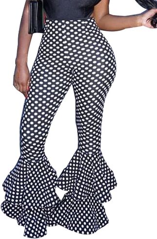 سروال نسائي من GUOLEZEEV بخصر مطاطي ونحيف مكشكش من الأسفل in Kuwait