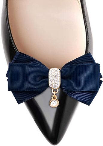 ELEGANTPARK Shoes Dress Hat Accessories Fashion Rhinestones Crystal Shoe Clips 2 Pcs Multi Color in Saudi Arabia