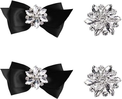 ELEGANTPARK Shoes Dress Hat Accessories Fashion Rhinestones Crystal Shoe Clips 2 Pcs Multi Color in Saudi Arabia