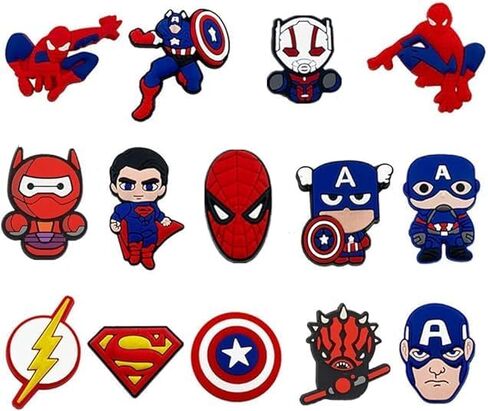 PORUTE 100 PCS Anime Superheros Shoe Charms for Shoe and Bracelets Wristbands Party Gifts, Accessories for Halloween, Easter, Christmas, Birthdays, for Kids & unisex-adult in Kuwait