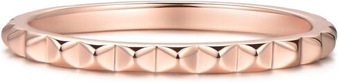 Stacking Pyramid Ring for Women Teens & Girls [18K Gold Plated on .925 Sterling Silver] - Dainty Spike Band [Hypoallergenic] in Saudi Arabia