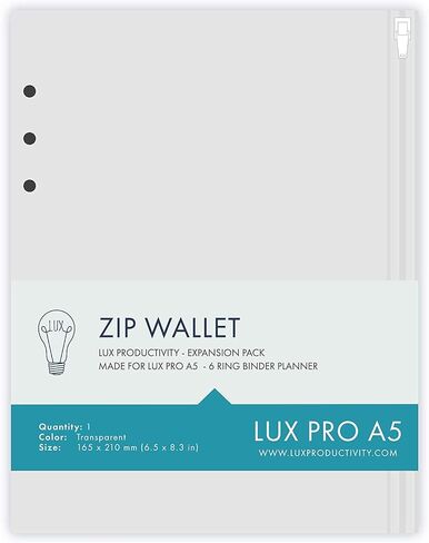 LUX PRO A5: Standard 6 Month Set – LUX Productivity Refill Pack - Planner Page Inserts - Compatible with The LUX PRO A5 6-Ring Binder Organizer in Saudi Arabia