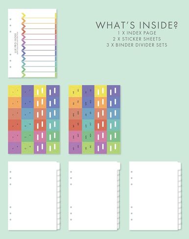 LUX PRO A5: Standard 6 Month Set – LUX Productivity Refill Pack - Planner Page Inserts - Compatible with The LUX PRO A5 6-Ring Binder Organizer in Saudi Arabia