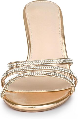 Allegra K Women's Rhinestone Strappy Heel Mules in Kuwait