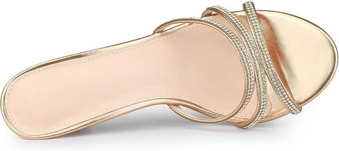 Allegra K Women's Rhinestone Strappy Heel Mules in Kuwait