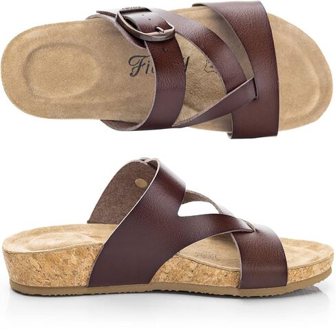 صندل نسائي مريح من FITORY بنعل داخلي من الجلد السويدي الأصلي بنسبة 100% in Kuwait