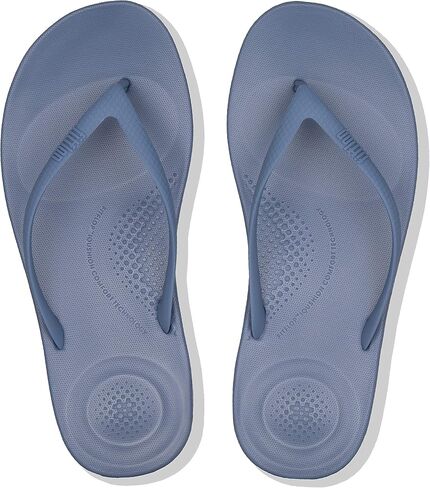 FitFlop Womens iQushion Rubber Flip-Flops with Contoured Footbed for Walking, Lightweight Ergonomic Flip Flop Sandals with Arch Support and Foot Impact Pillows in Saudi Arabia