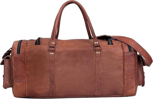 Leather 24 Inch U Zip holdall Luggage Handmade Duffel Bag Carryall Weekender Travel Overnight Gym Sports Carry On Duffel Bag For Men And Women in Saudi Arabia
