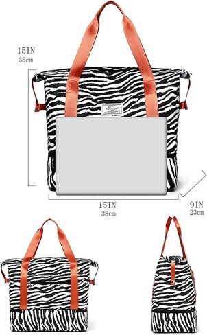 حقيبة سفر من القماش الخشن للنساء في عطلة نهاية الأسبوع يمكن حملها طوال الليل حقيبة رياضية للجيم مع جيب مبلل وحجرة أحذية يمكن حملها على حقيبة حمل مع أكمام ترولي للسفر وصالة الألعاب الرياضية واليوجا والتخييم المدرسي (طباعة البقرة) in Kuwait