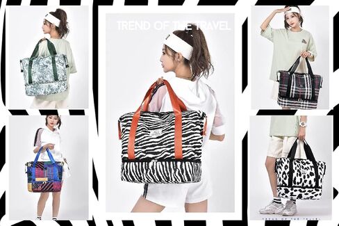 Travel Duffel Bag for Women Weekender Carry On Overnight Bag Sports Gym Bag with Wet Pocket and Shoes Compartment Carry On Tote Bag with Trolley Sleeve Travel Gym Yoga School Camping (Cow Print) in Saudi Arabia