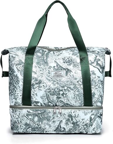 Travel Duffel Bag for Women Weekender Carry On Overnight Bag Sports Gym Bag with Wet Pocket and Shoes Compartment Carry On Tote Bag with Trolley Sleeve Travel Gym Yoga School Camping (Cow Print) in Saudi Arabia