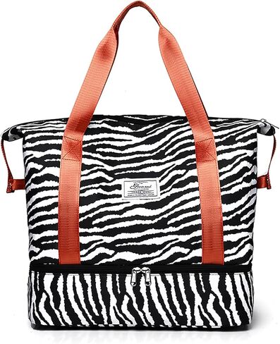 Travel Duffel Bag for Women Weekender Carry On Overnight Bag Sports Gym Bag with Wet Pocket and Shoes Compartment Carry On Tote Bag with Trolley Sleeve Travel Gym Yoga School Camping (Cow Print) in Saudi Arabia