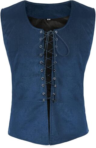 Men's Medieval Renaissance Pirate Vest Gothic Steampunk Waistcoat for Men in Saudi Arabia