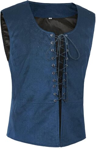Men's Medieval Renaissance Pirate Vest Gothic Steampunk Waistcoat for Men in Saudi Arabia