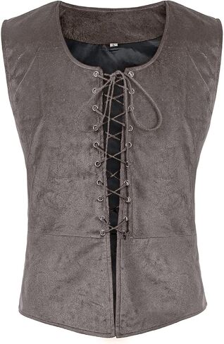 Men's Medieval Renaissance Pirate Vest Gothic Steampunk Waistcoat for Men in Saudi Arabia