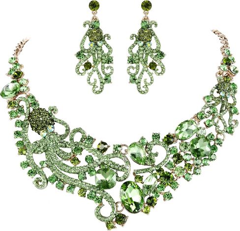 EVER FAITH Rhinestone Crystal Octopus Necklace Earrings Set in Saudi Arabia