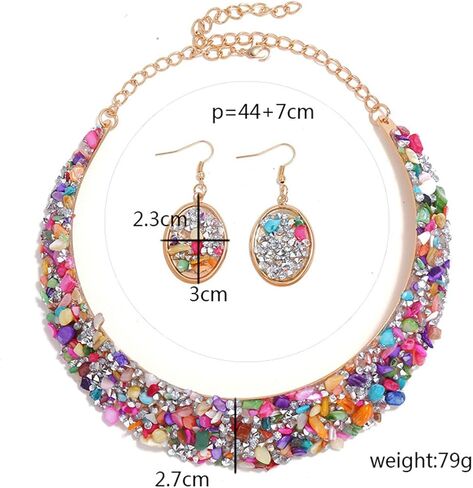 حجر الراين طوق الذهب قلادة معدنية للنساء بيان الياقات القلائد مجموعات إكسسوارات المجوهرات in Kuwait