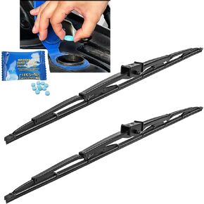 2Pcs 28" Heavy Duty Windshield Saddle Mount Wiper Blade Replacement for Motorhome Recreational Vehicle RV and Bus with 20 Pieces Car Concentrated Washer Tablets 28"/28"(Set of 2）