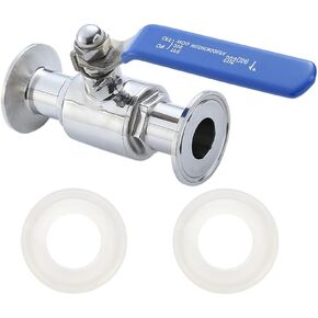 1.5" Tri-Clamp Ball Valve 25mm Pipe OD Stainless Steel Sanitary Valve for Home Brewing