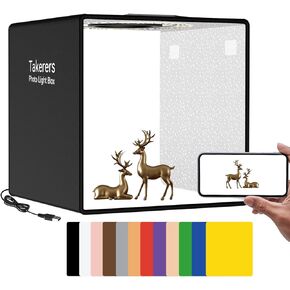 Photo Studio Light Box for Photography 12x12 Inch Professional 5500k Dimmable Shooting Tent Kit with 112 LED & 6 Kinds of Double