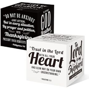 Set of 2 Rustic Christian Signs Box, Psalms Scripture and Prayer Quotes Box, Rustic Box Scripture Block Décor, Inspirational Bible Verse Christian Boxes Décor for Home Office