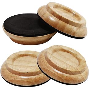 4pcs Hardwood Upright Piano Caster Cups Set of Oak Furniture Leg Pads Piano Caster Solid Hardwood Wheel Load Protectors