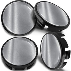 Biomar Labs® 4 x Universal Wheel Centre Compatible with VW Part Number: 3B7601171 Alloy Hub Center Caps Hubcaps Black Silver 65mm CV 3