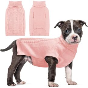Dog Sleeveless Sweater,high-Elastic,Soft Feel for Small and Medium Dog,Turtleneck with Long Sleeves,thickcable Knitwear (Grey, X-Small)