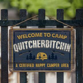 Camper Decor Camping Decor Metal Sign - Camping Rules - Outdoor Sign for Campsite, Lake House, Cabin
