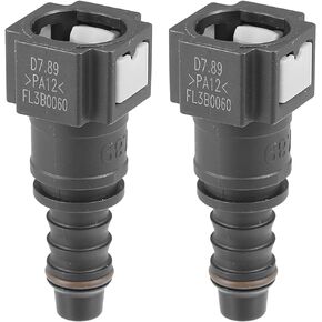 X AUTOHAUX 2pcs Fuel Line Quick Connect Straight Push-On Single Barb Fuel Hose Adapter Connector for 5/16 to 3/8 Rubber Tubing