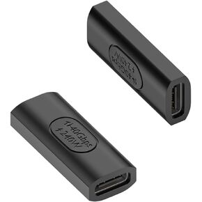 QIANRENON 240W USB4.0 C 90° Angle Adapter 40Gbps USB C 4.0 Male to Female L Shaped Angled Connector PD240W/50V Charging,8K Audio/Video Transfer,for Tablet Smartphone Steam Deck, 2Pcs(Side Bend)