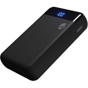 Skullcandy Stash Fuel 10,000 mAh Fast Charging Power Bank / Small and Light travel friendly Portable Charger for iPhone, Android and Other USB Devices - Black