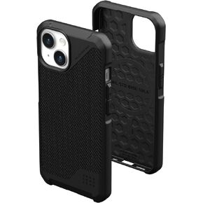 حافظة URBAN ARMOR GEAR UAG متوافقة مع حافظة iPhone 15 Plus مقاس 6.7 بوصة Metropolis LT Kevlar أسود مغناطيس مدمج متوافق مع شحن MagSafe غطاء واقٍ متين من الدرجة العسكرية مقاوم للسقوط