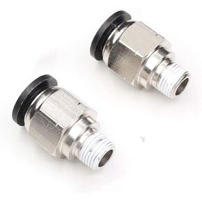 Pneumatic Push to Connect Fitting Air Fitting CEKER PC 3/8" Tube Od x 1/4" NPT Thread Male Straight Tube Fittings Quick Release Pneumatic Connectors Air Hose Fitting 2Pack