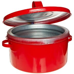 Eagle B-606 Bench Galvanized Steel Safety Can, 6 Quart Capacity, Red