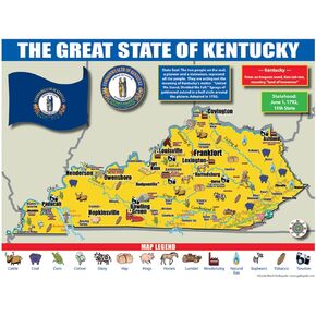 Gallopade Publishing Group Kentucky State Map for Students - Pack of 30 (9780635106445)