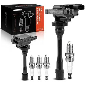 A-Premium 2x Ignition Coil Pack and 4x Iridium Spark Plugs Compatible with Mitsubishi Outlander 2003, Mirage 1997-2002, Lancer 2002-2007, Eclipse 2000-2005, Galant & Chrysler Sebring & Dodge Stratus
