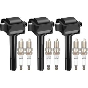 ECCPP UF155 3 ignition coils with 6 iridium Spark Plugs for Toyota for Lexus Avalon Camry Sienna Solara ES300 UF155 ‎90919-02215 90080-19012