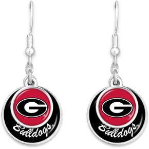 Georgia Bulldogs Stacked Disk Earrings Jewelry Gift Licensed UGA