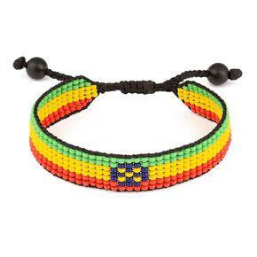 Kenya Flag Bracelet: Handmade Bracelet,Adjustable Beaded Boho-Style Rope Bangle with Patriotic Design